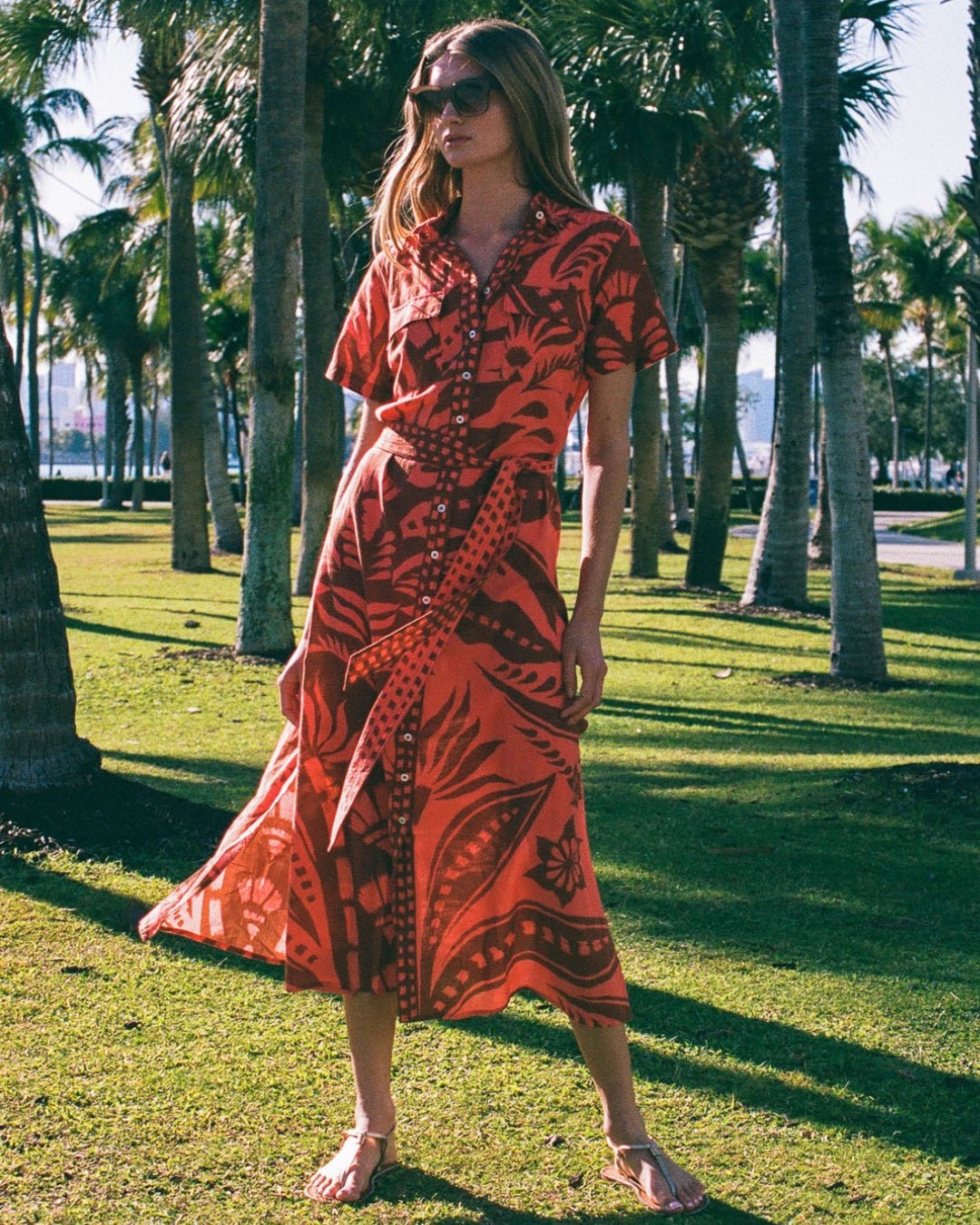 Amira Shirt Dress NAIA TERRACOTTA - Sai Anvesh Craft