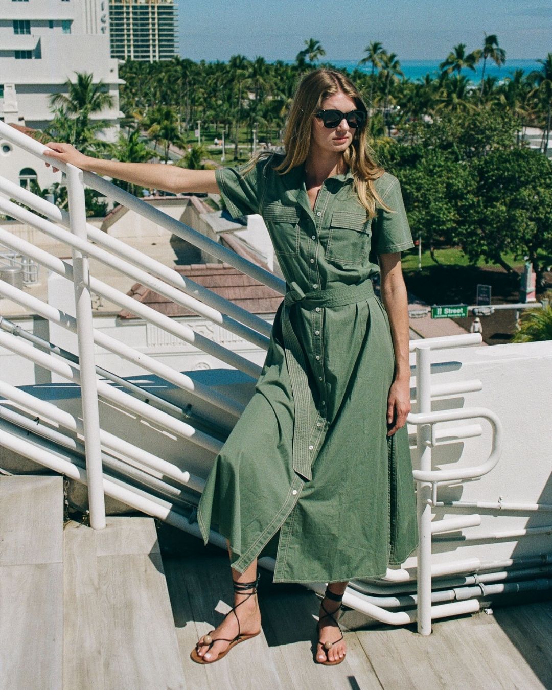 Amira Shirt Dress SOLID PALM - INDOSPANISH MARKETING SERVICES