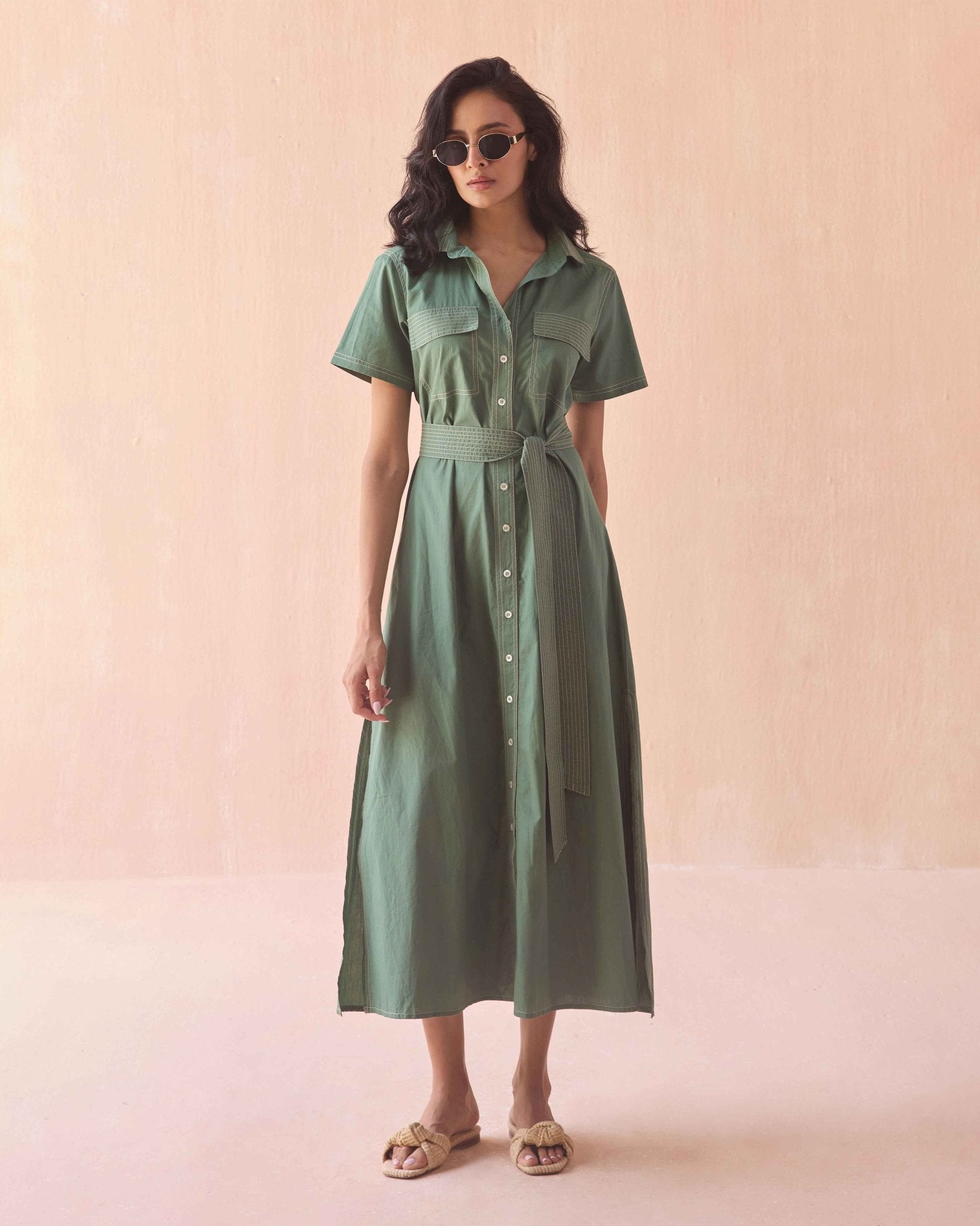 Amira Shirtdress SOLID PALM - INDOSPANISH MARKETING SERVICES
