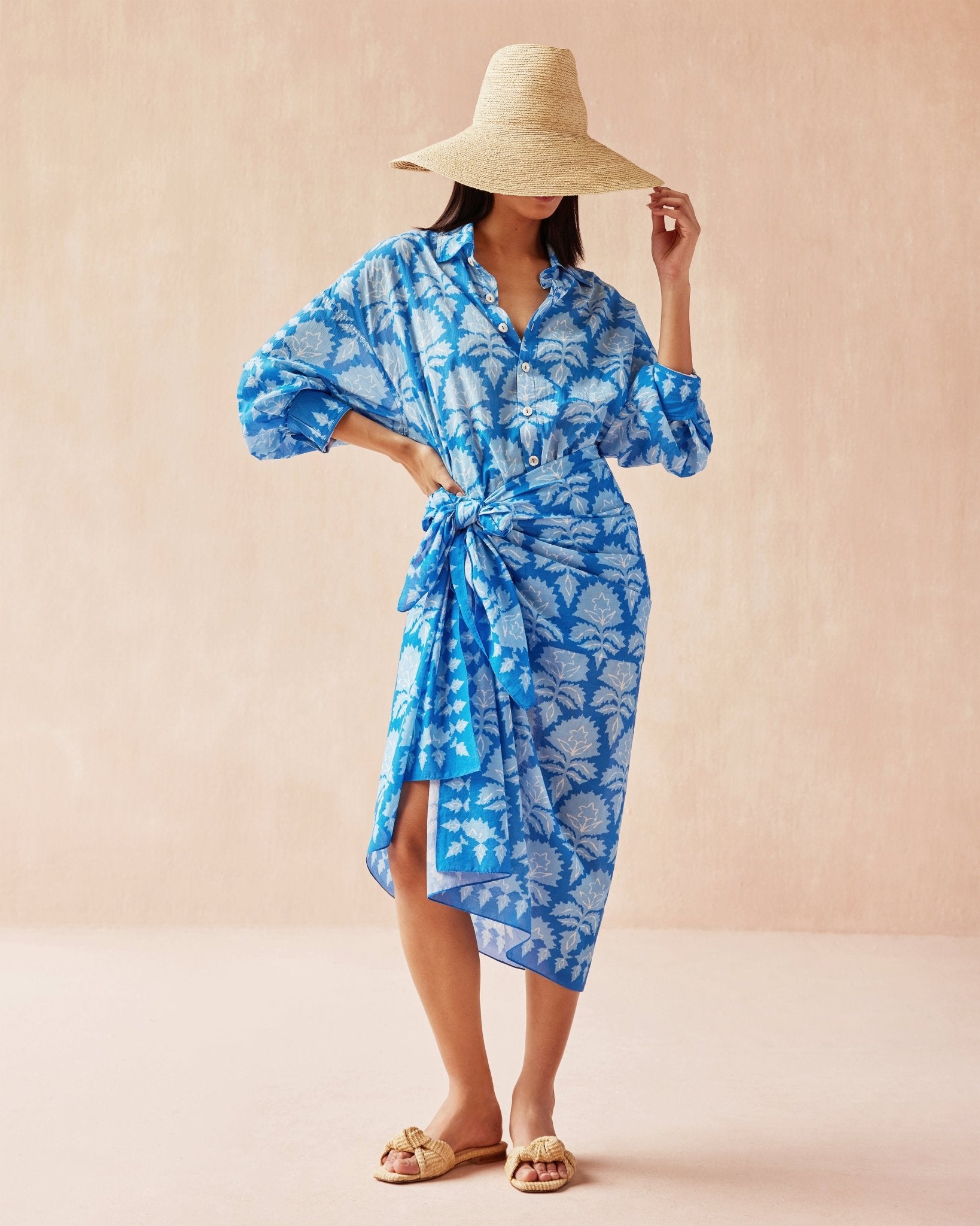 Callista Button Down MIKA AZURE - Omika