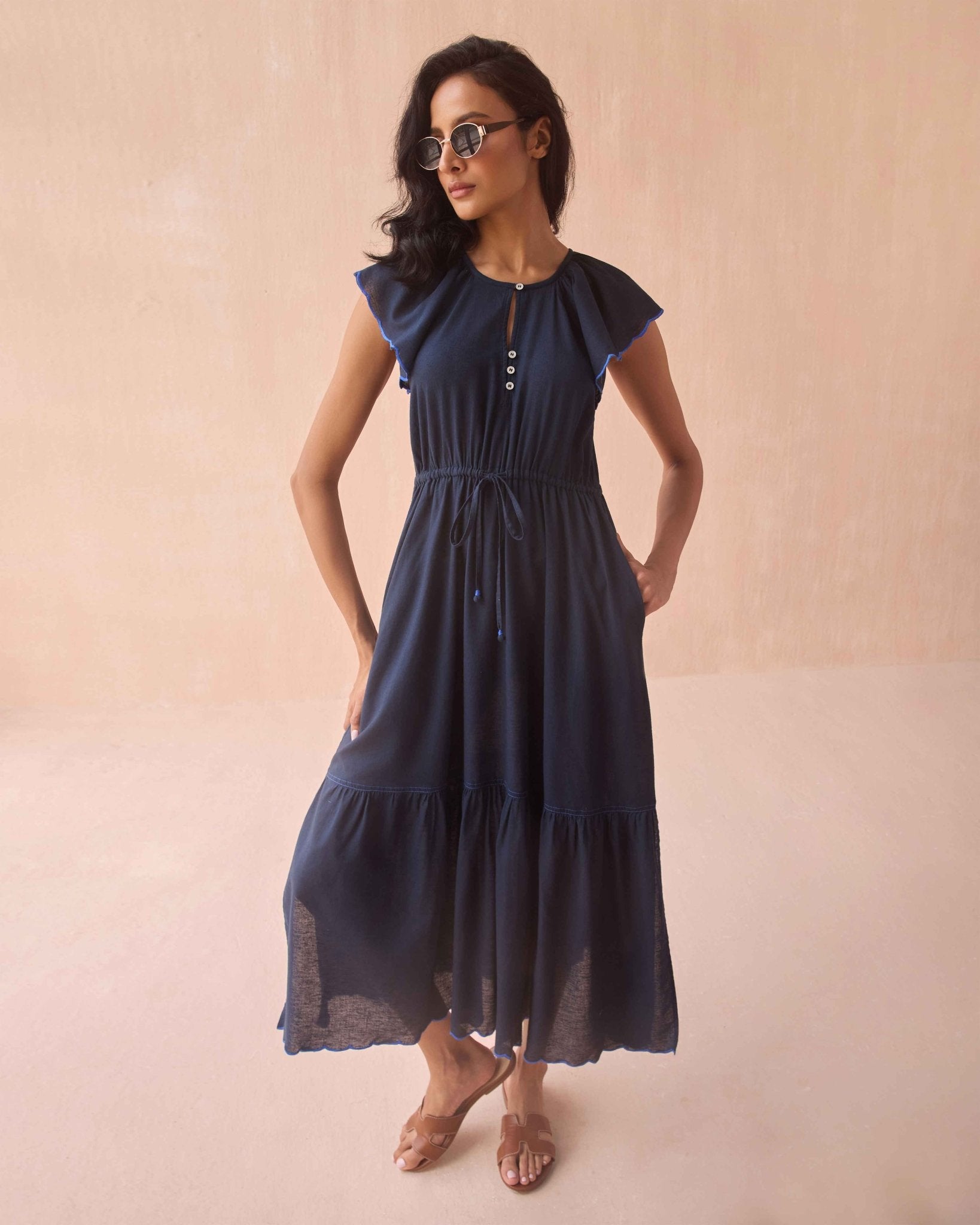 Cora Midi SOLID MARINER - Sai Anvesh Craft