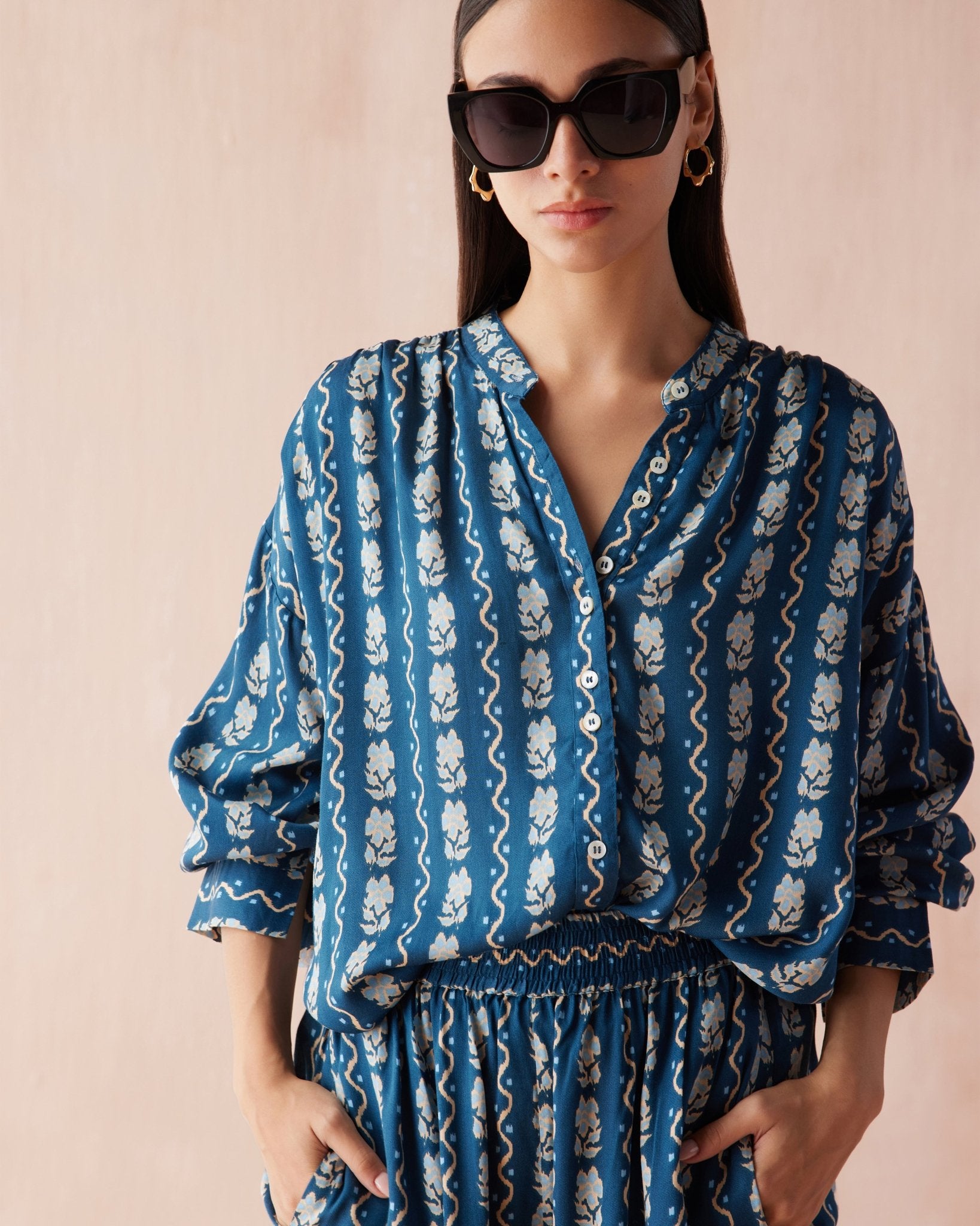 Ezra Blouse NICO INDIGO - Omika