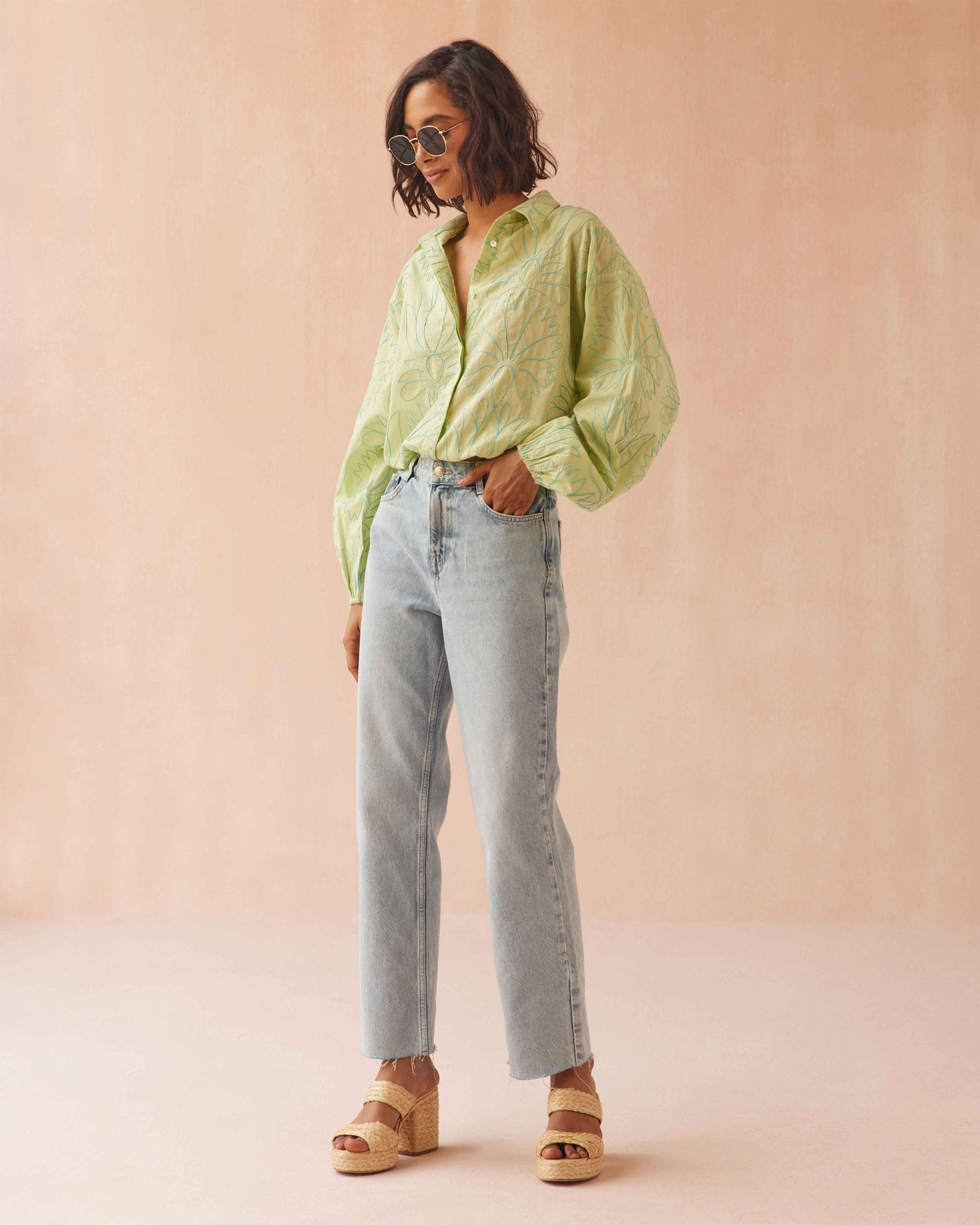 Nero Blouse LAILA AGAVE - Omika