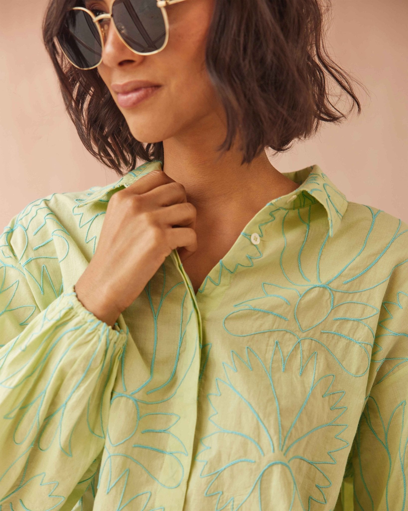 Nero Blouse LAILA AGAVE - Omika