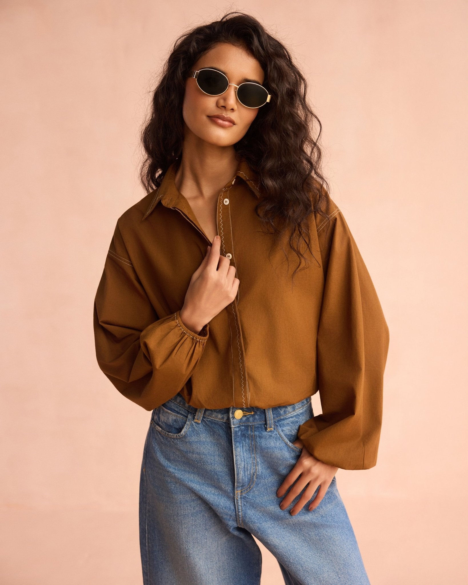 Nero Blouse SOLID CINNAMON - Sai Anvesh Craft