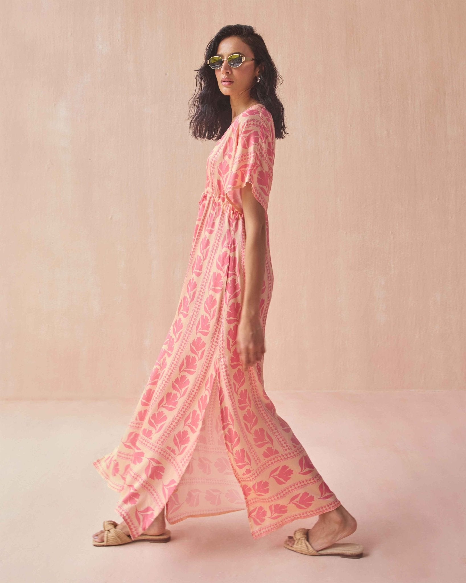 Pia Caftan LARA FLAMINGO - Sai Anvesh Craft