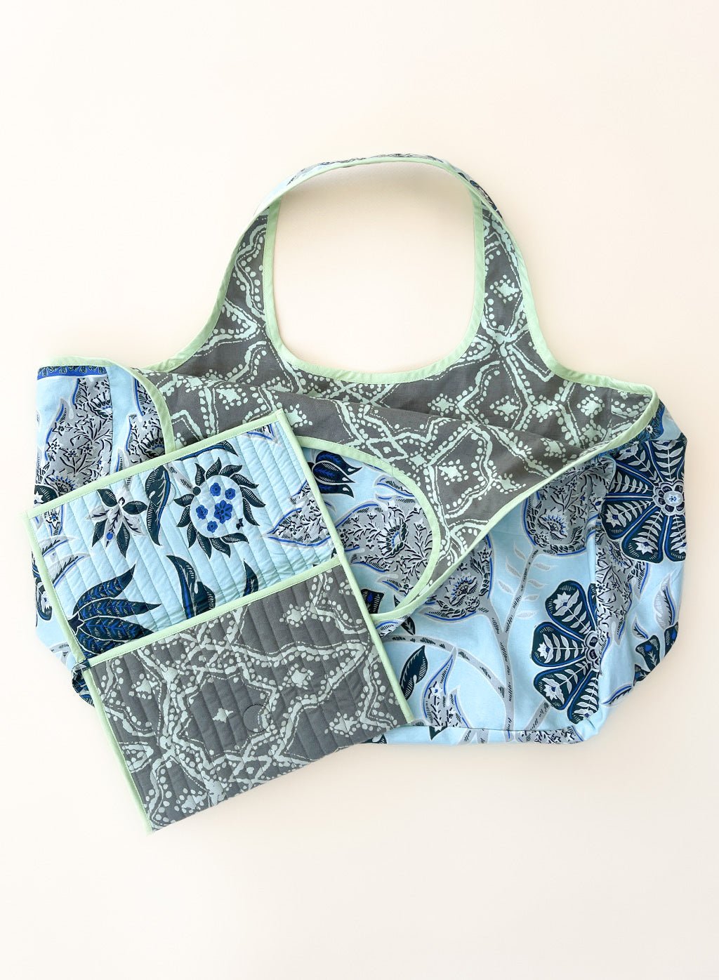 Reversible Tote Nadia Mint - Omika