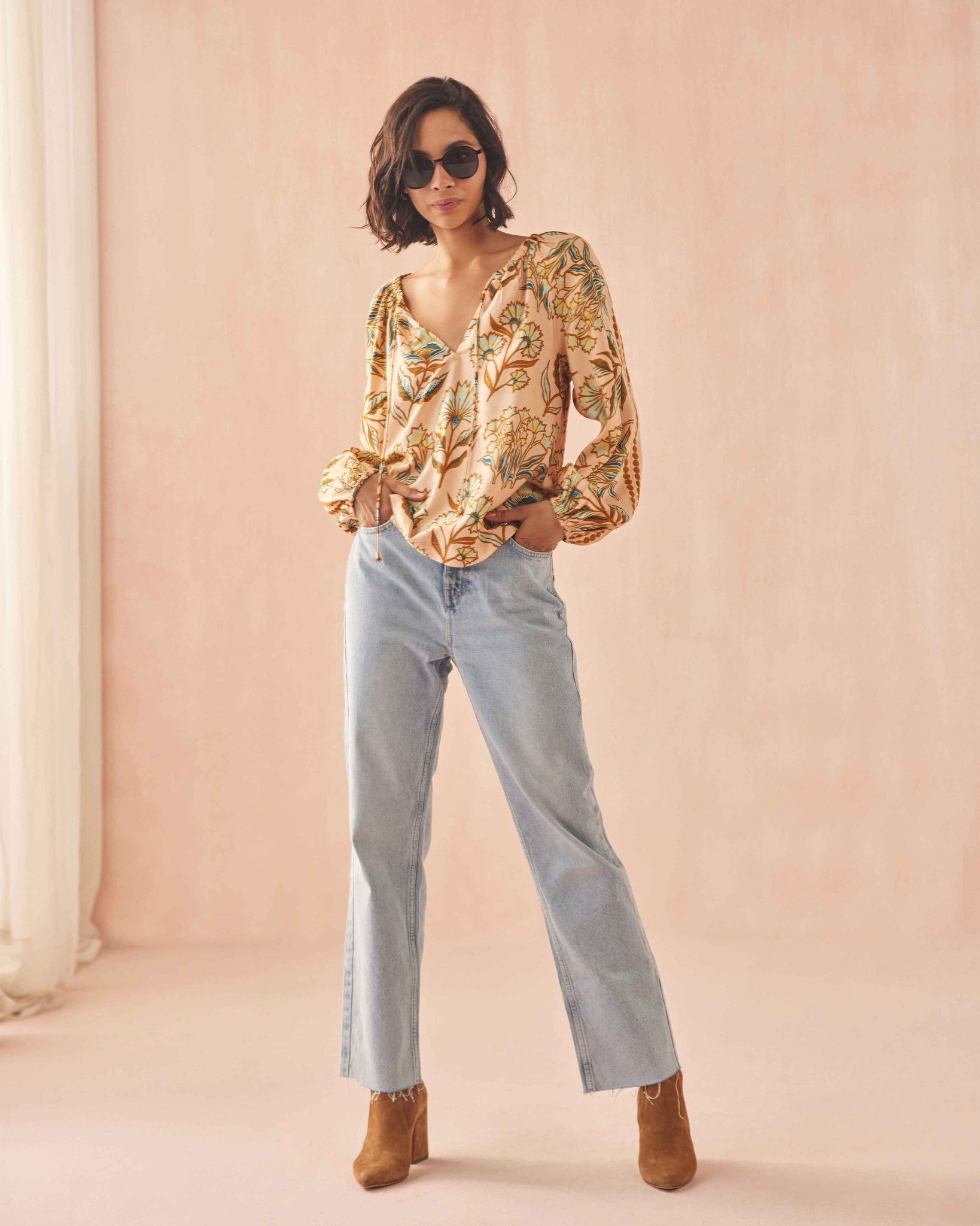 Tiya Blouse ALEENA BUTTERNUT - Omika