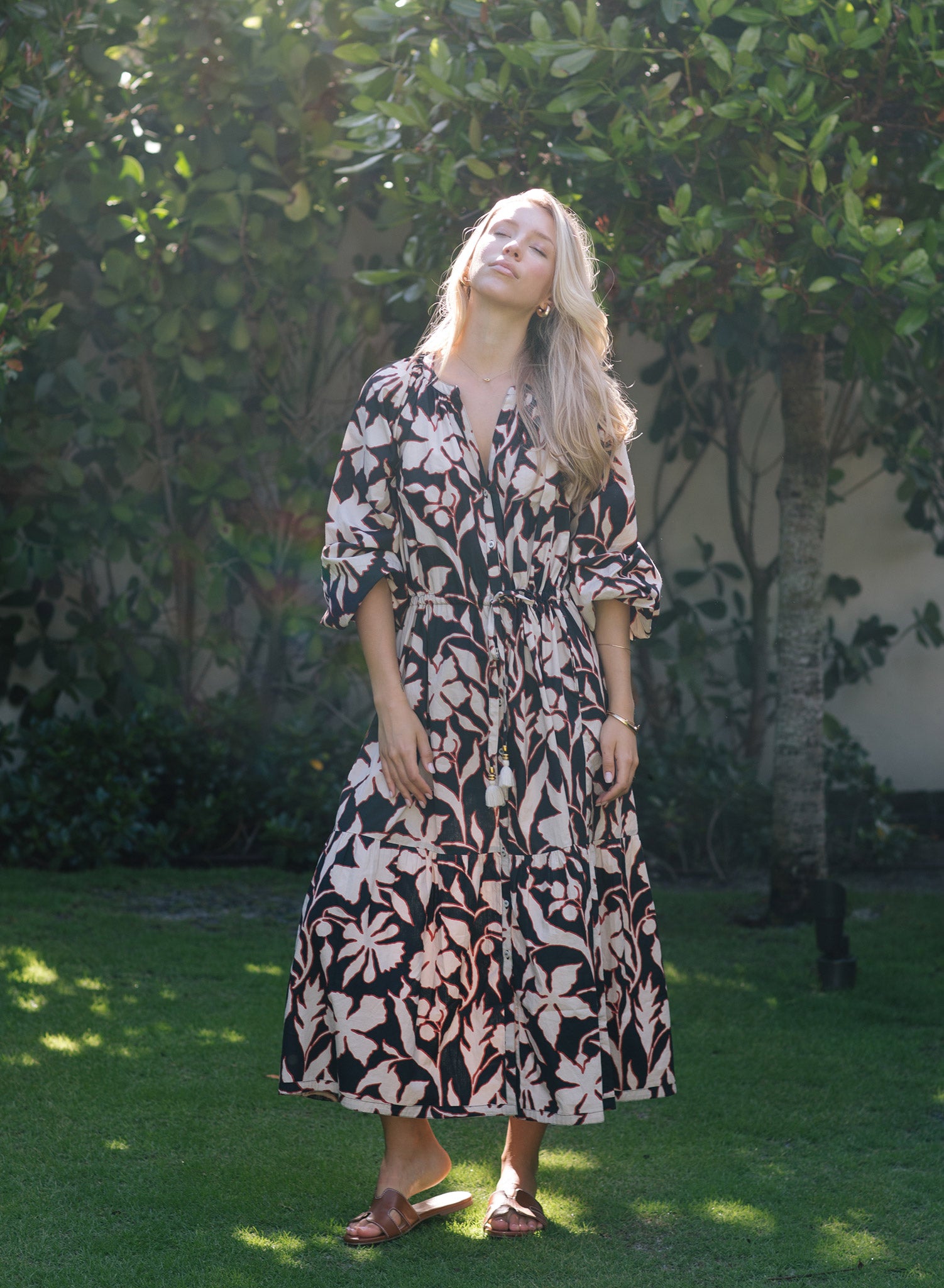 Emerson Midi | Bianca Cliff Print Floral Midi Dress | Omika