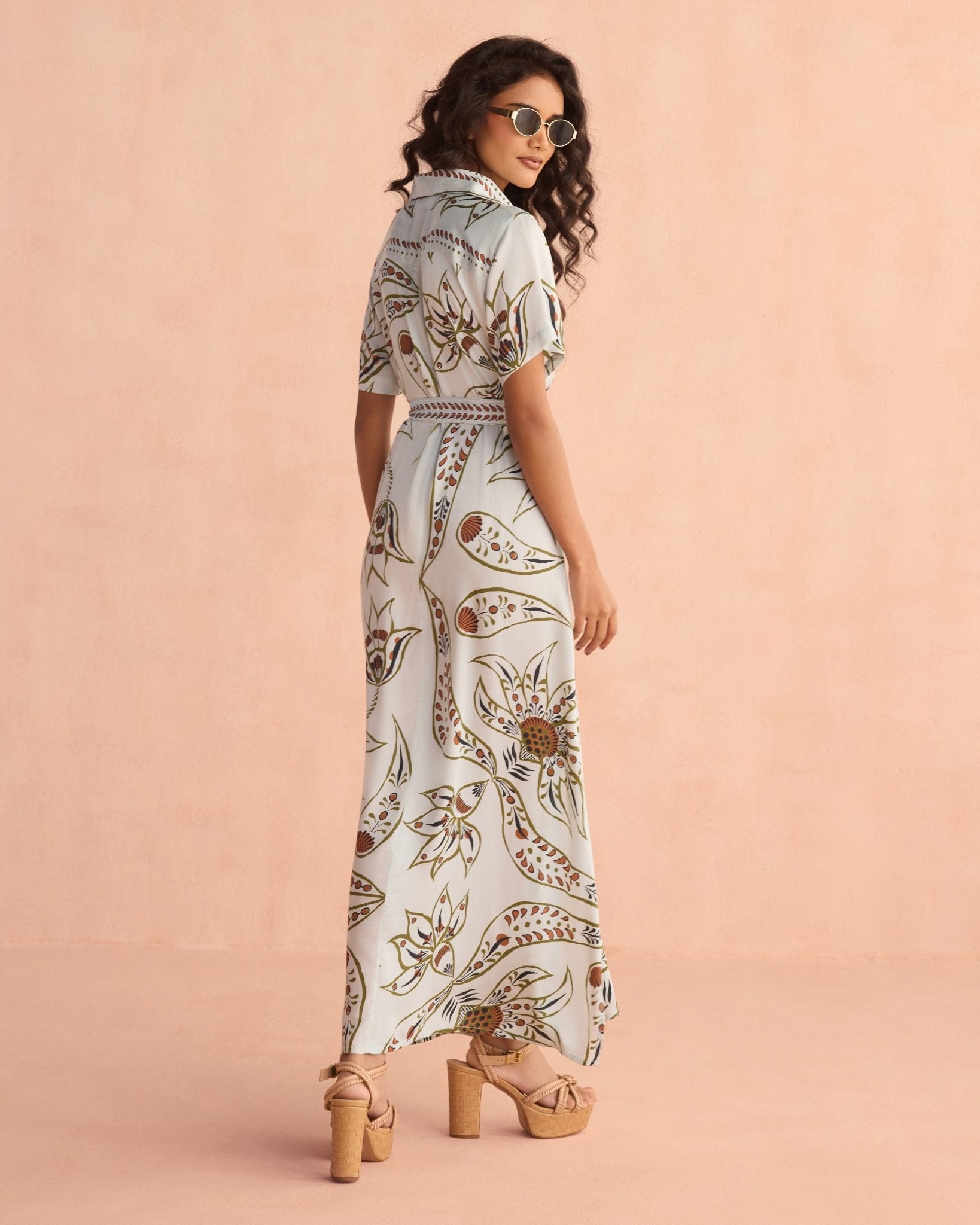 Amira Shirt Dress DIYA POWDER - Sai Anvesh Craft