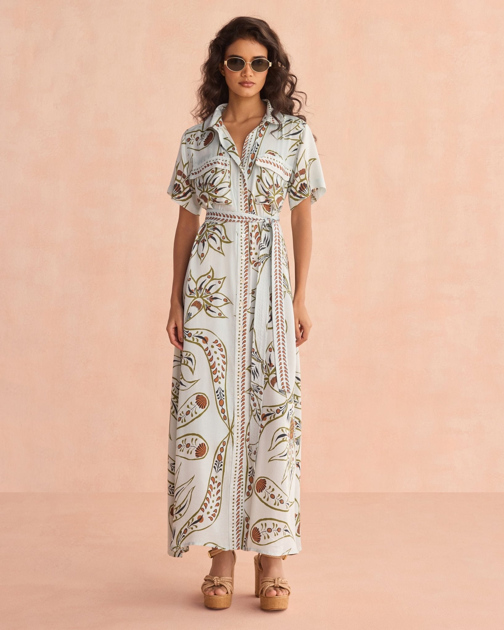 Amira Shirt Dress DIYA POWDER - Sai Anvesh Craft