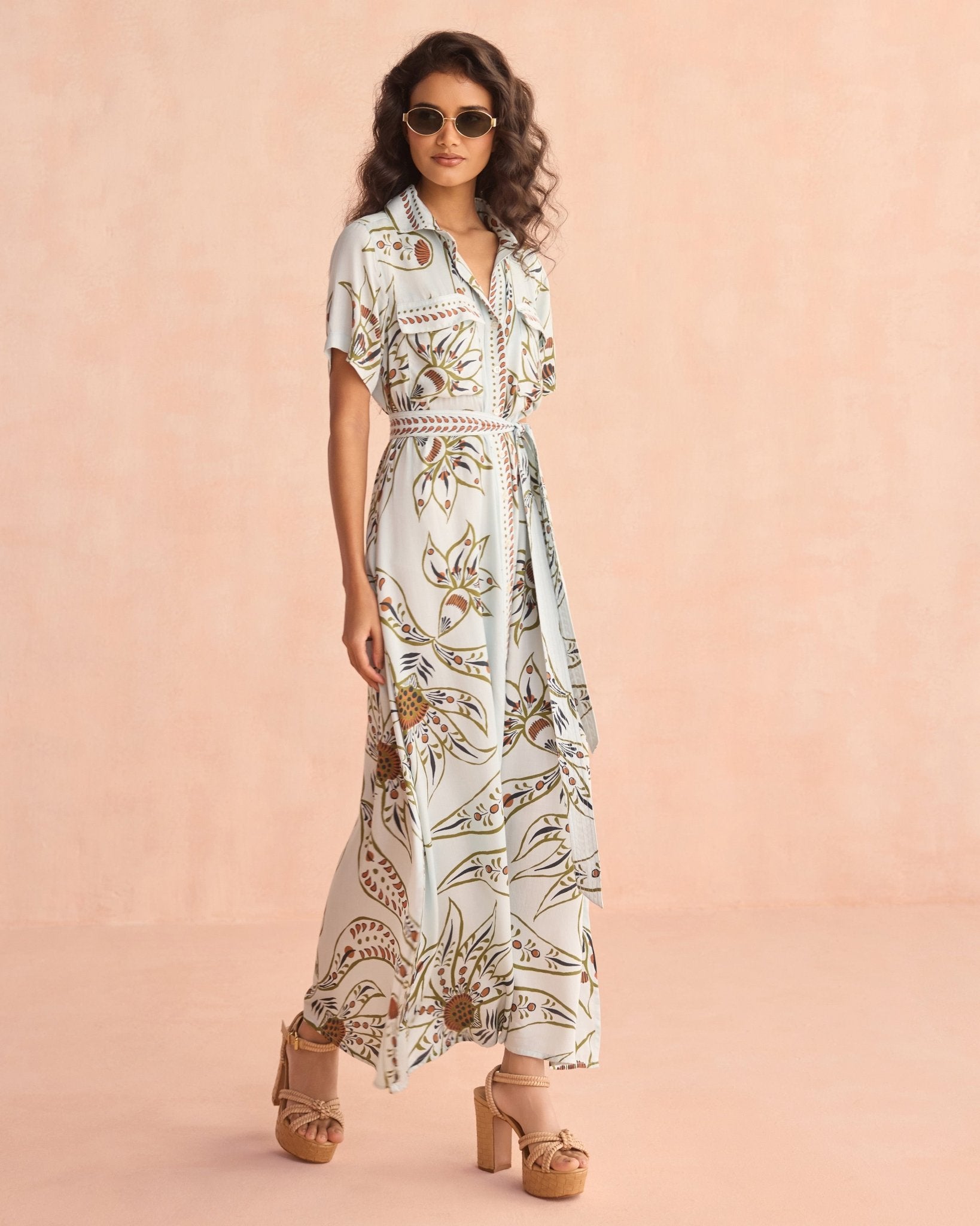 Amira Shirt Dress DIYA POWDER - Sai Anvesh Craft