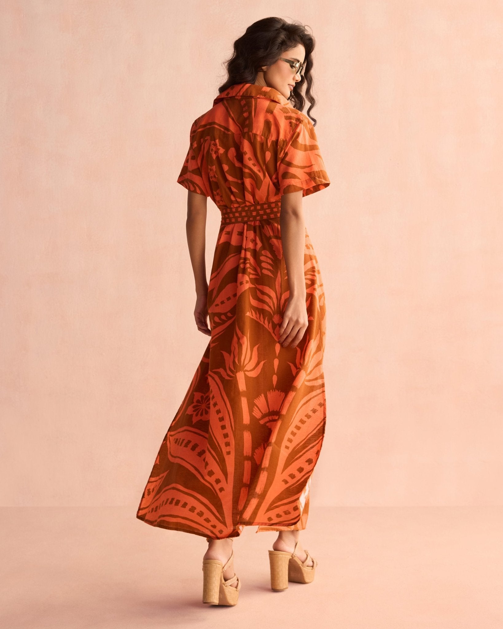 Amira Shirt Dress NAIA TERRACOTTA - Sai Anvesh Craft