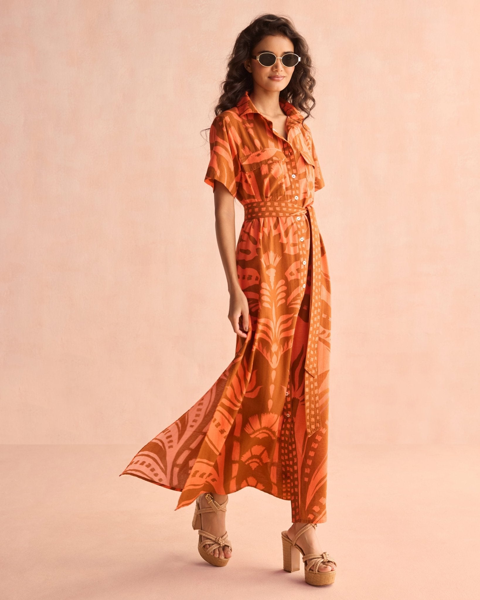 Amira Shirt Dress NAIA TERRACOTTA - Sai Anvesh Craft