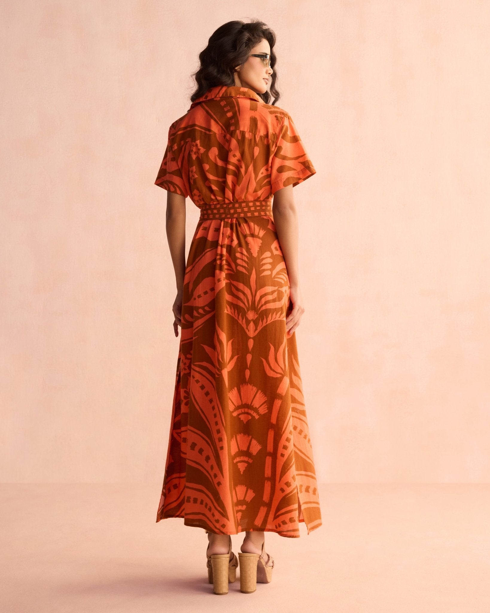 Amira Shirt Dress NAIA TERRACOTTA - Sai Anvesh Craft