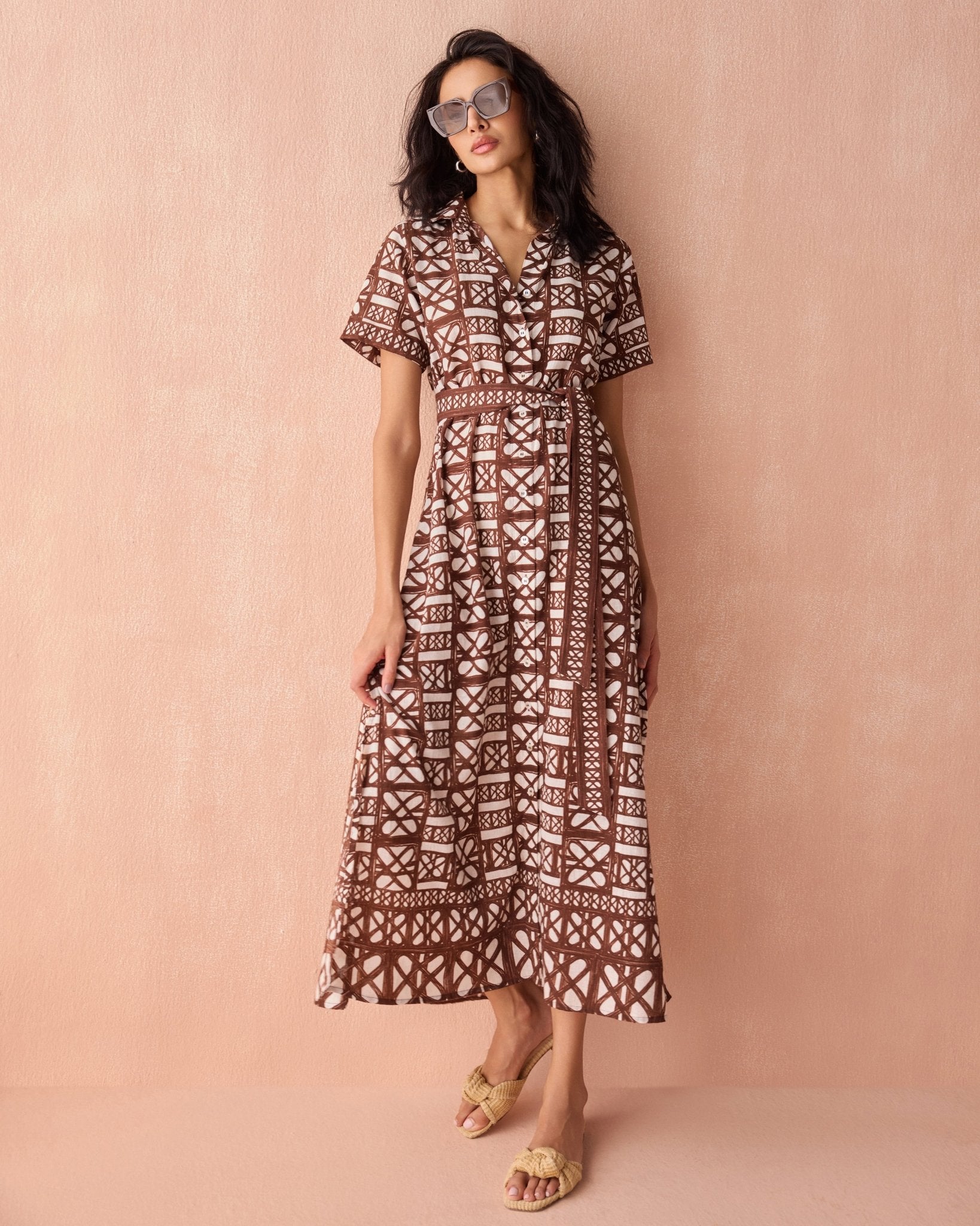 Amira Shirtdress NARI CACAO - Omika