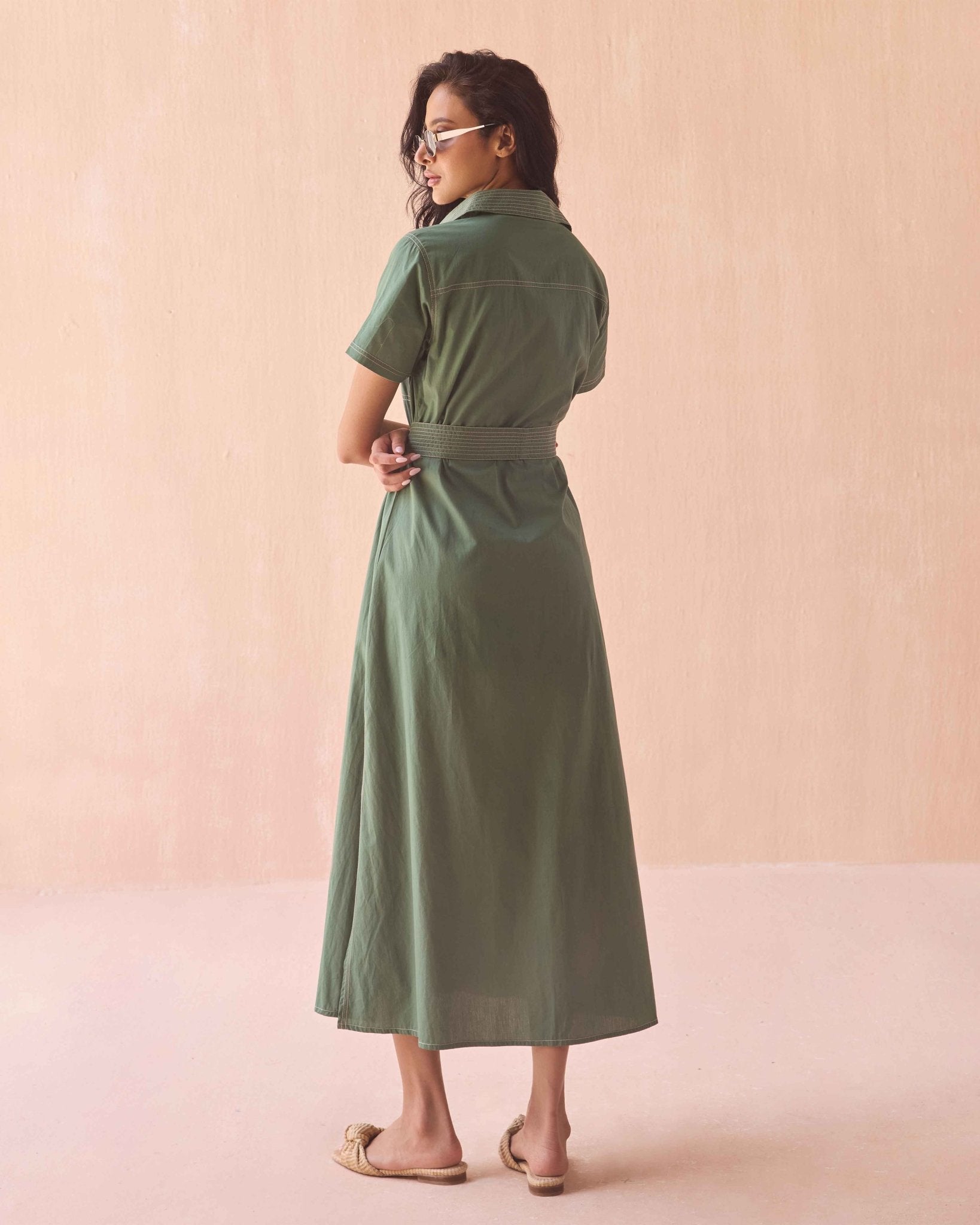 Amira Shirtdress SOLID PALM - INDOSPANISH MARKETING SERVICES