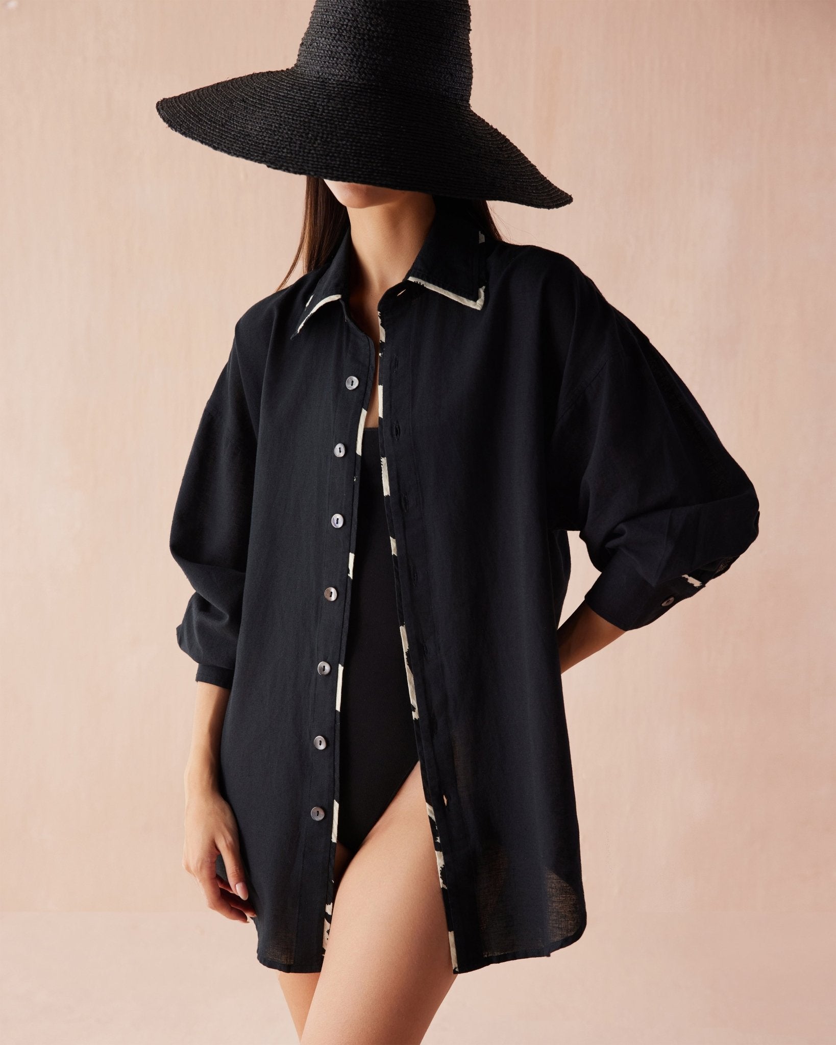 Callista Button Down SOLID MUSSEL - Omika