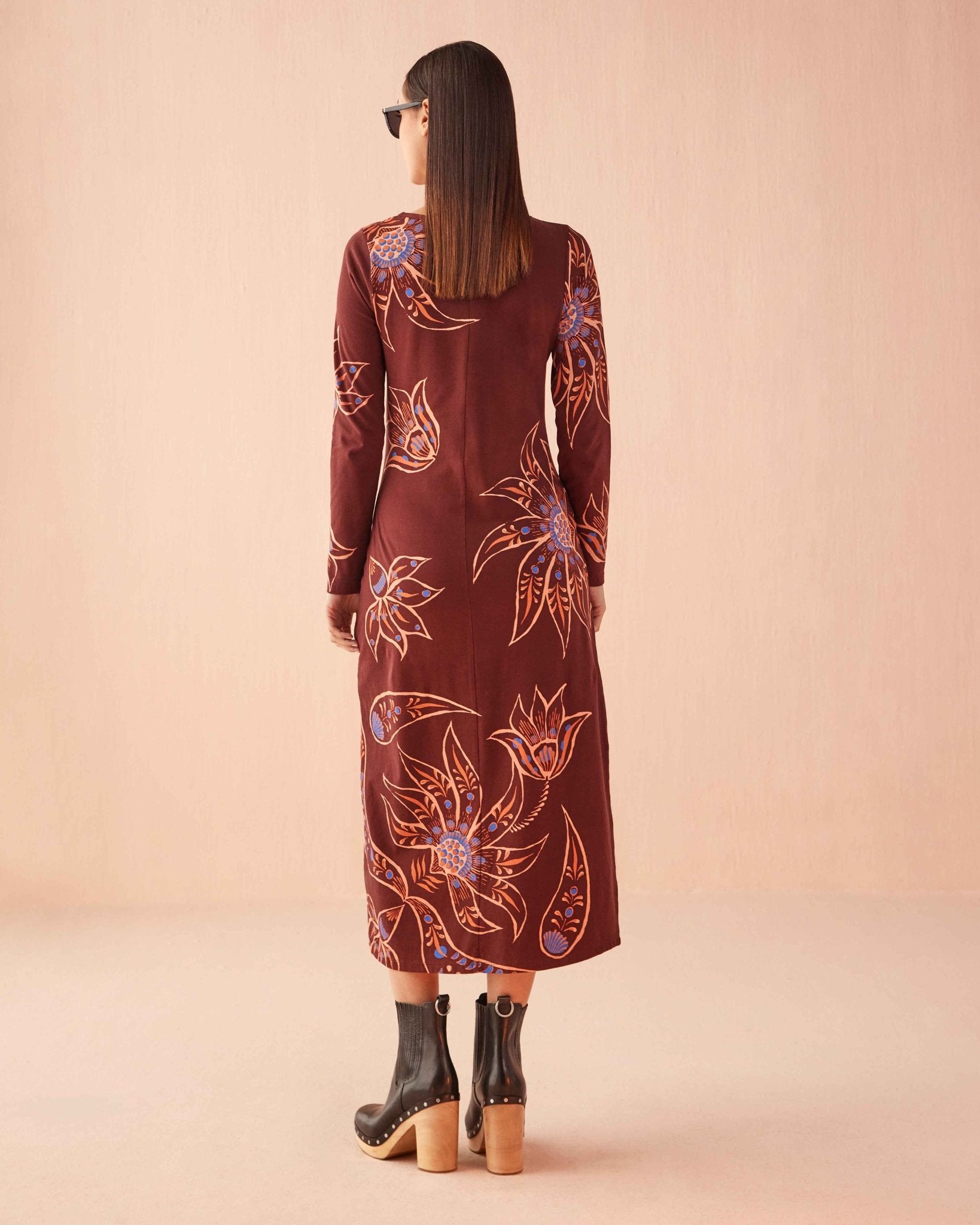 Delaney Dress ELIZA ESPRESSO - FYBEX LIFESTYLE PVT LTD
