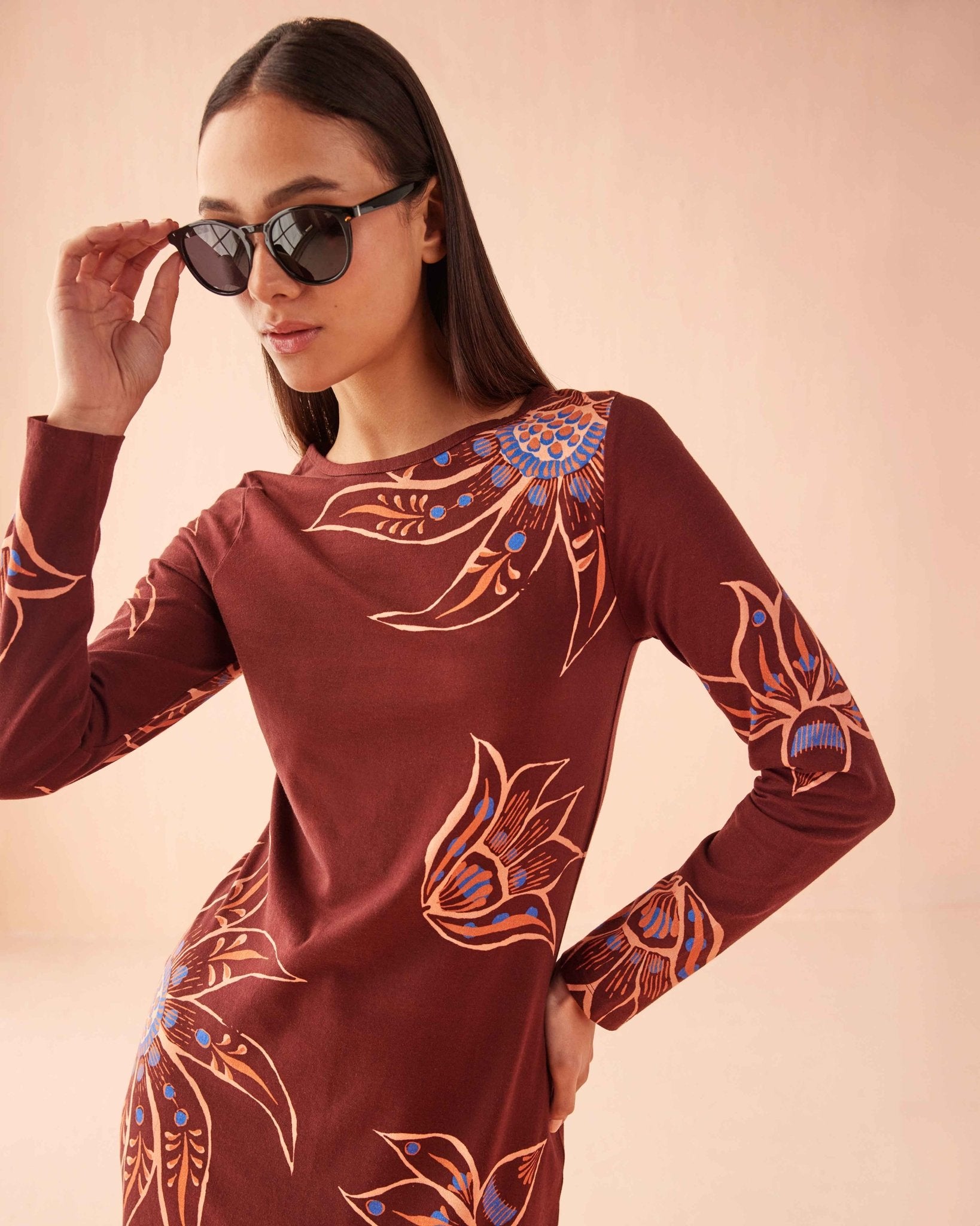 Delaney Dress ELIZA ESPRESSO - FYBEX LIFESTYLE PVT LTD