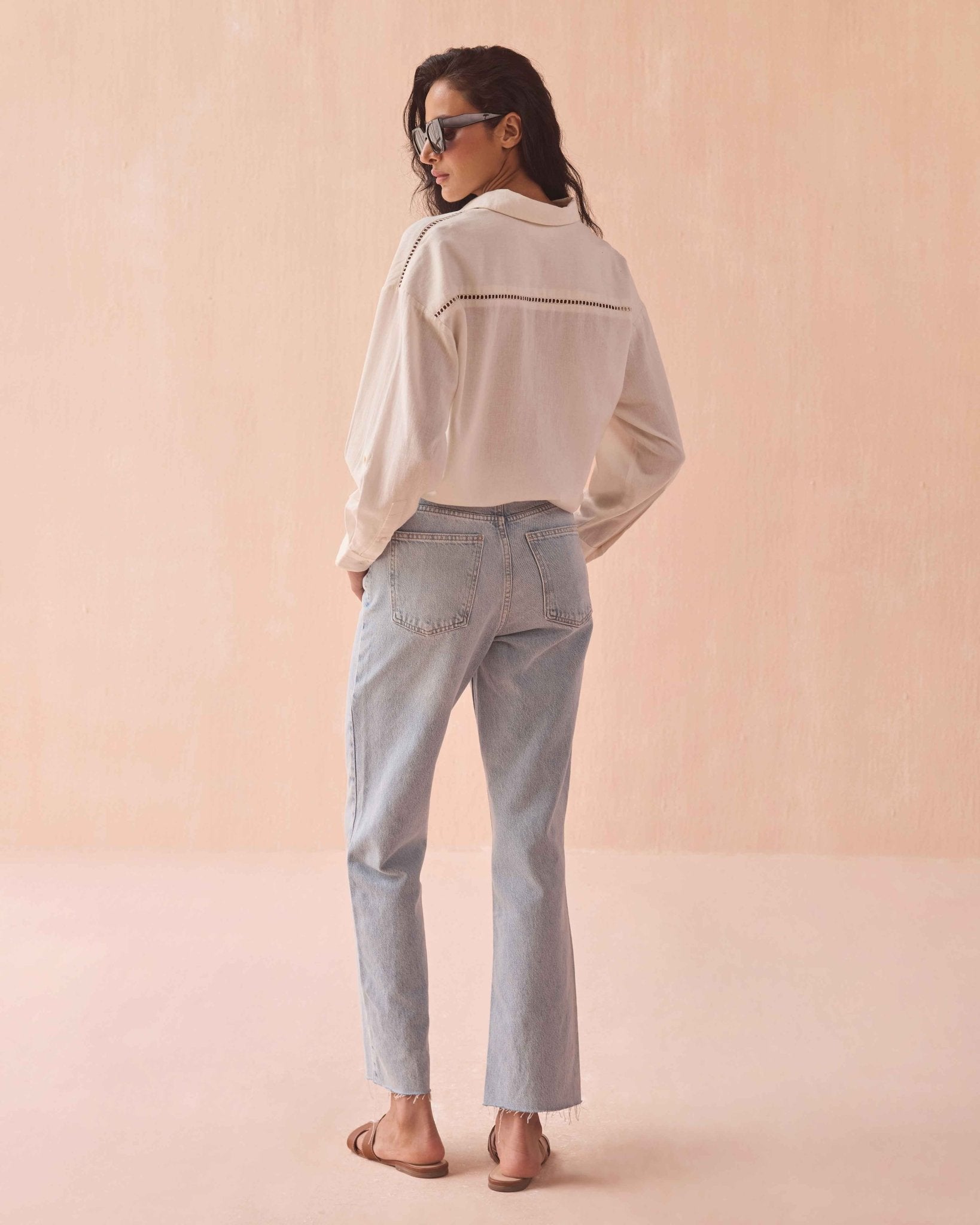 Elisabetta Blouse SOLID PRISTINE - Omika