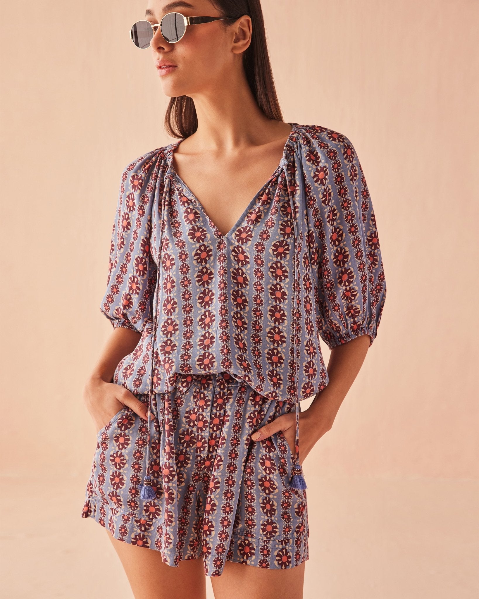 Isla Blouse OMARI HIBISCUS - Omika