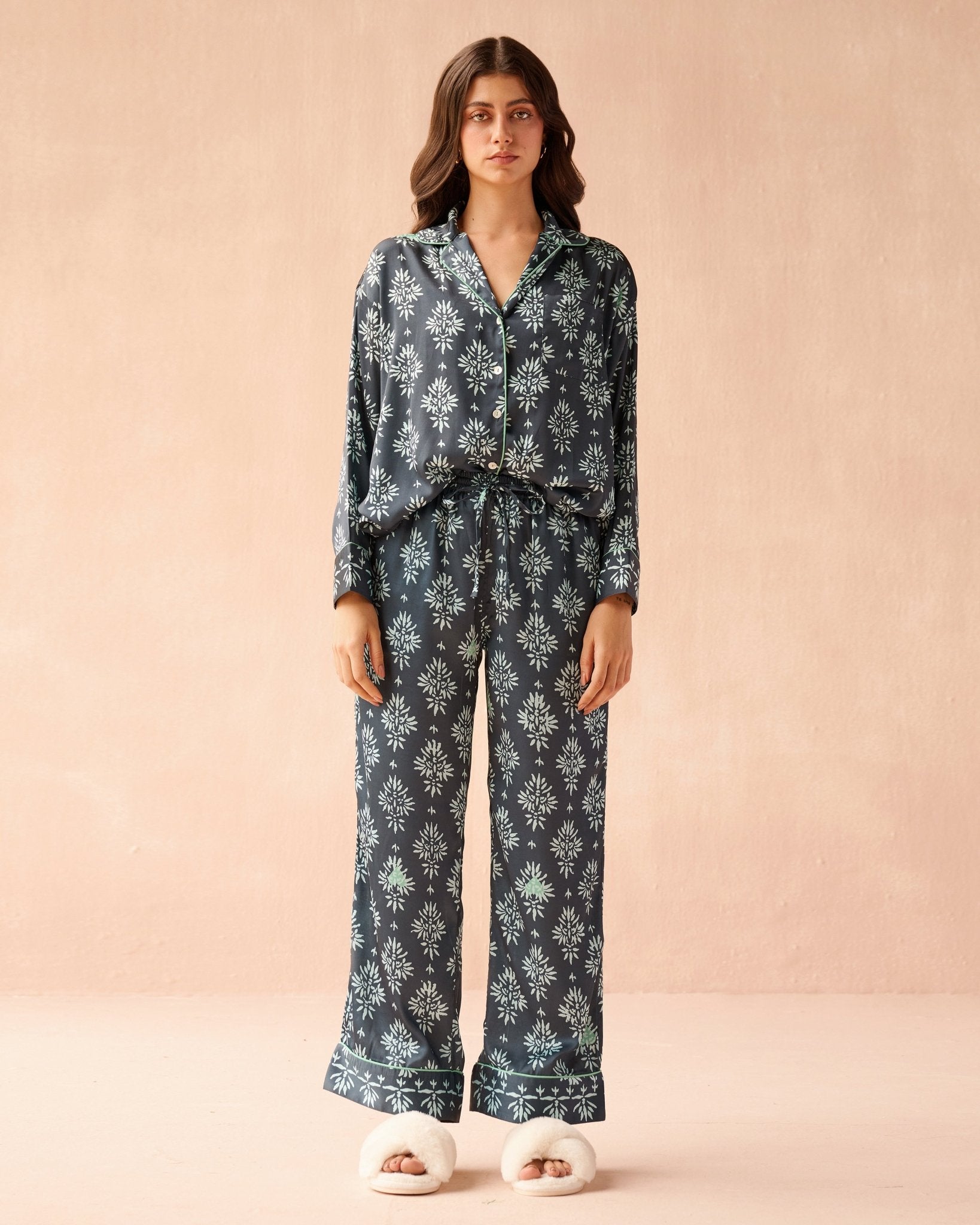 Long Sleeve PJ Pant Set GOA LOTUS INK - Omika