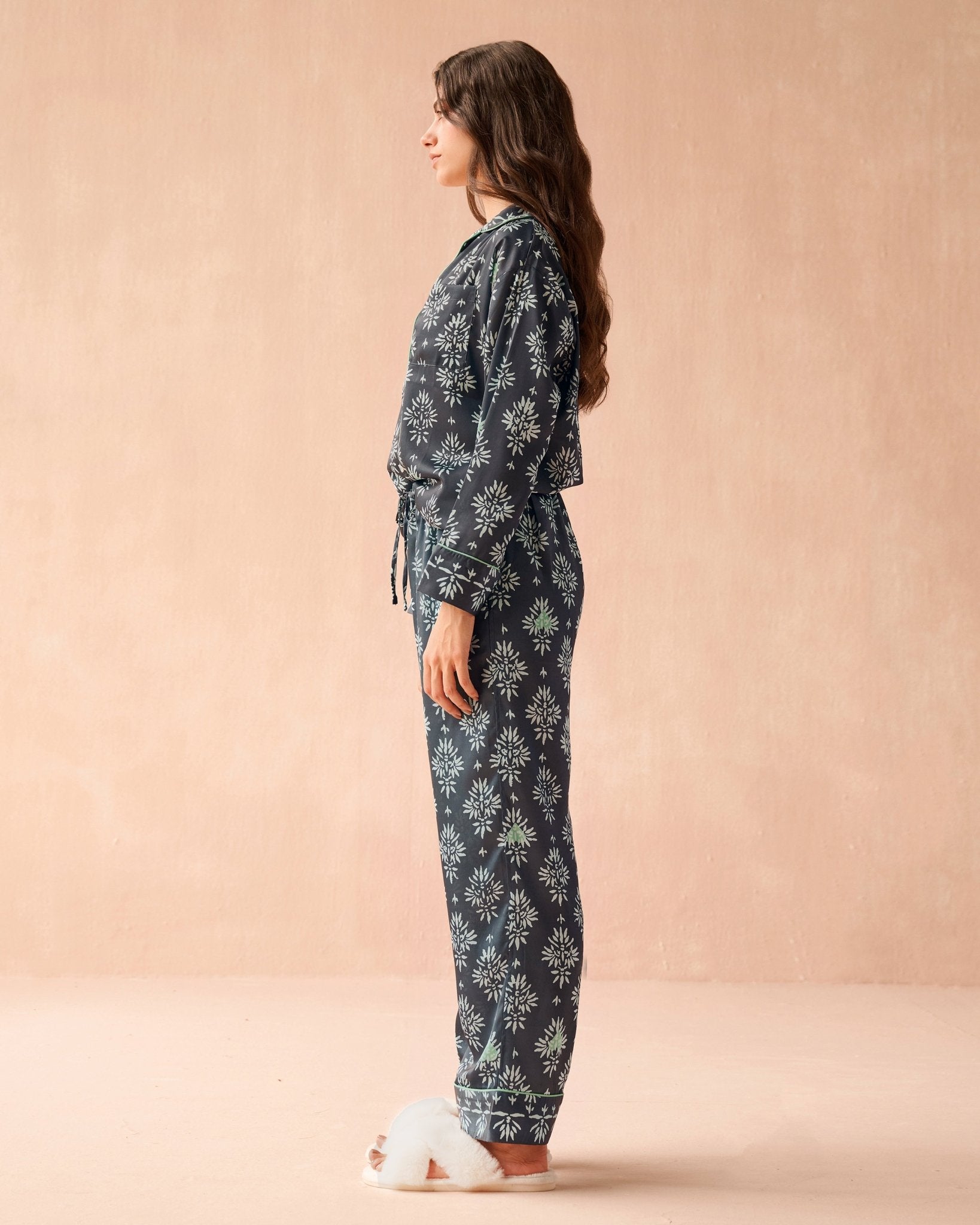 Long Sleeve PJ Pant Set GOA LOTUS INK - Omika