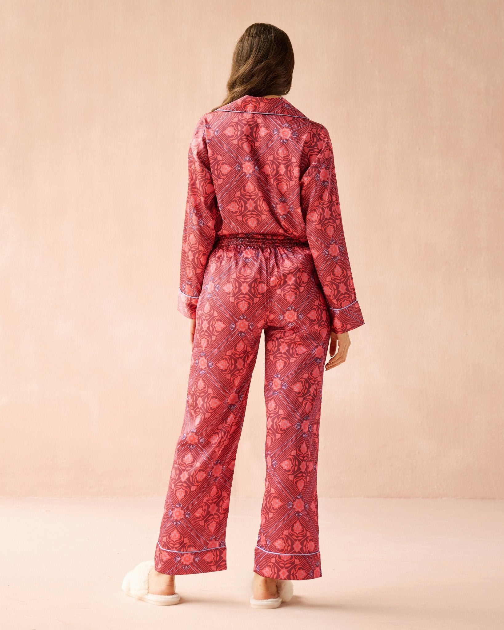 Long Sleeve PJ Pants Set ADDISON POMEGRANATE - Omika