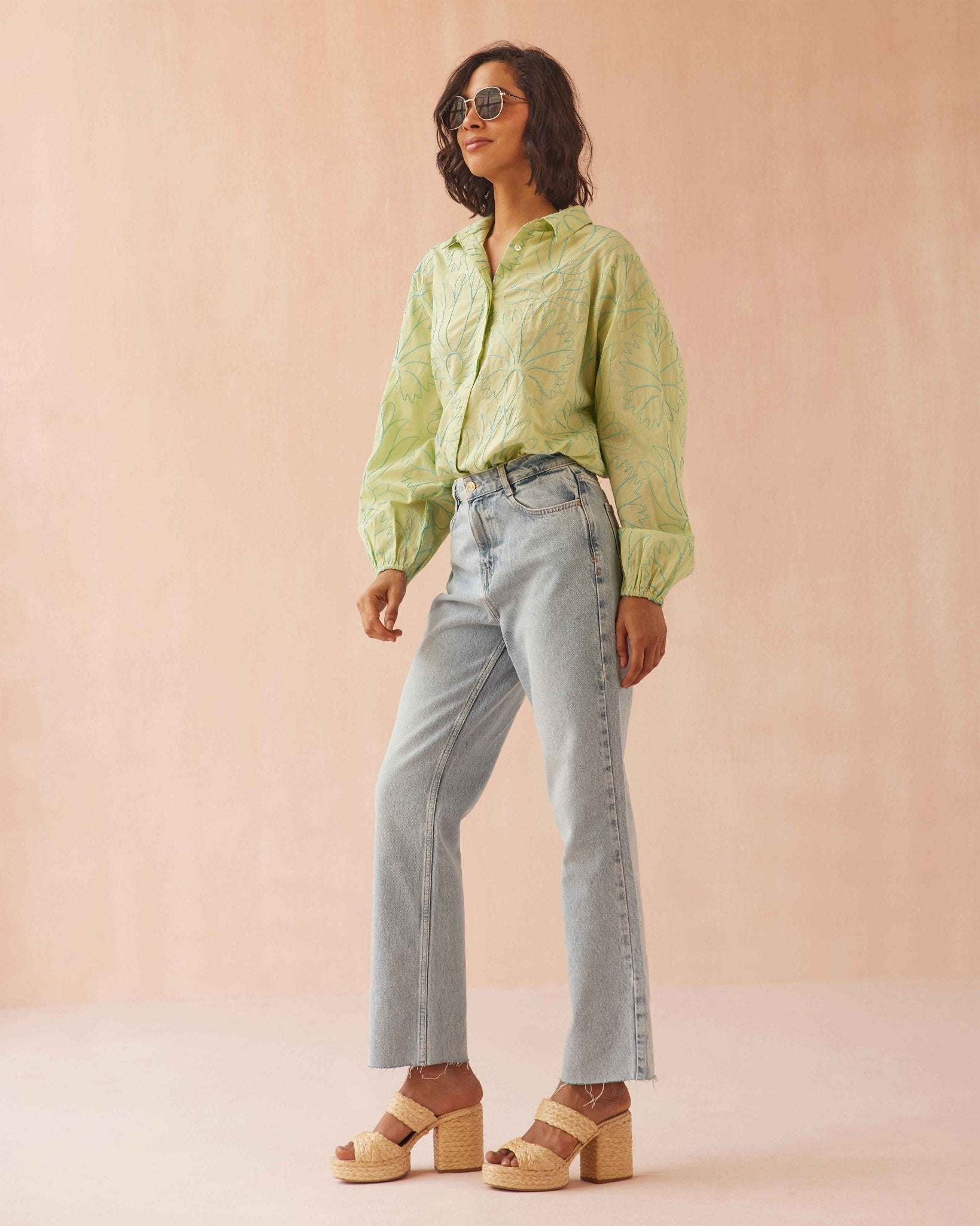 Nero Blouse LAILA AGAVE - Omika