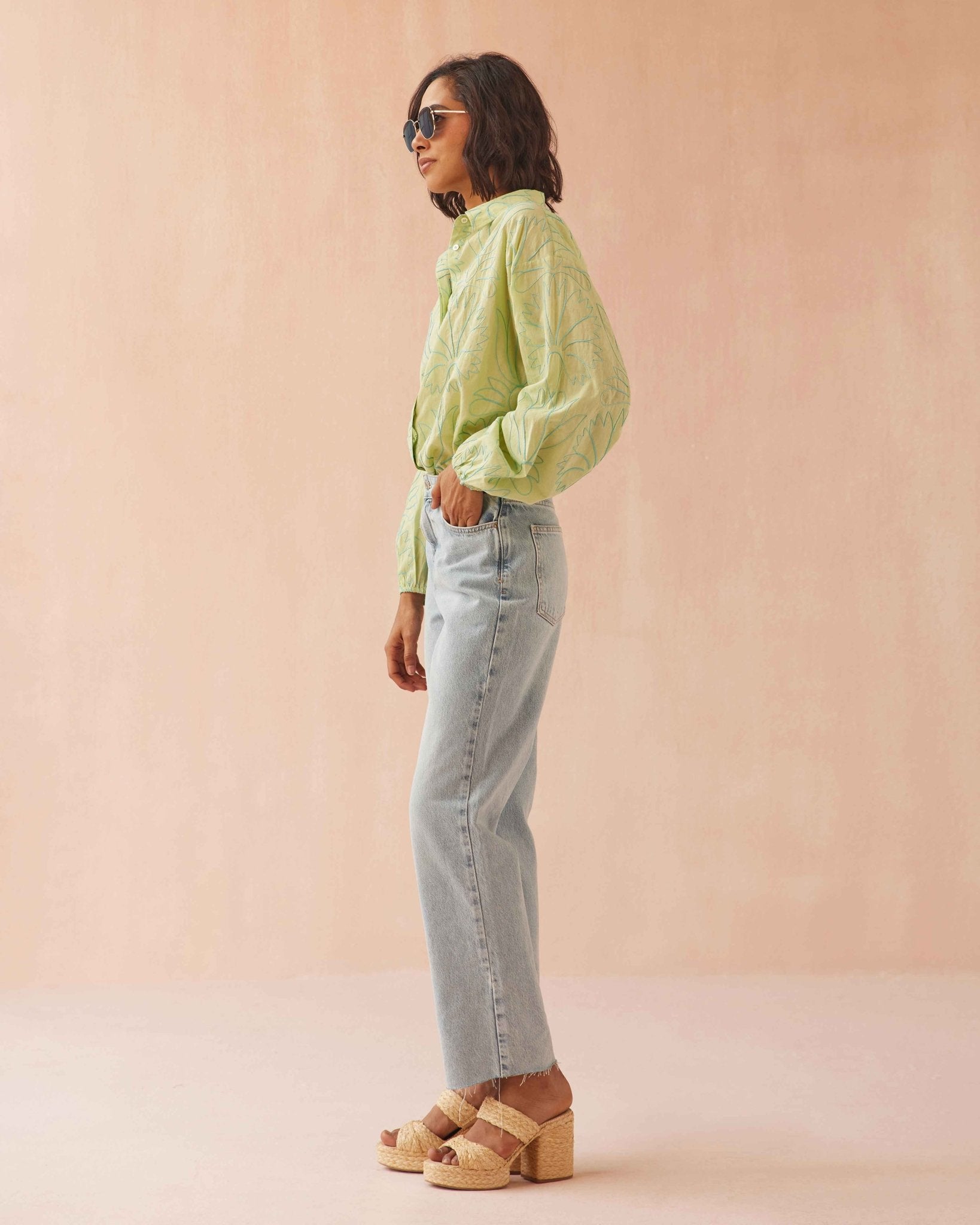 Nero Blouse LAILA AGAVE - Omika