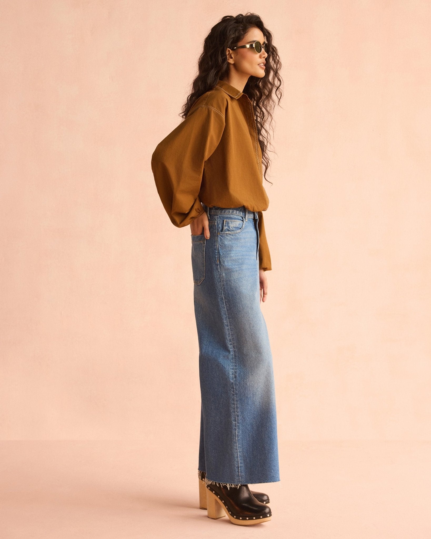 Nero Blouse SOLID CINNAMON - Sai Anvesh Craft