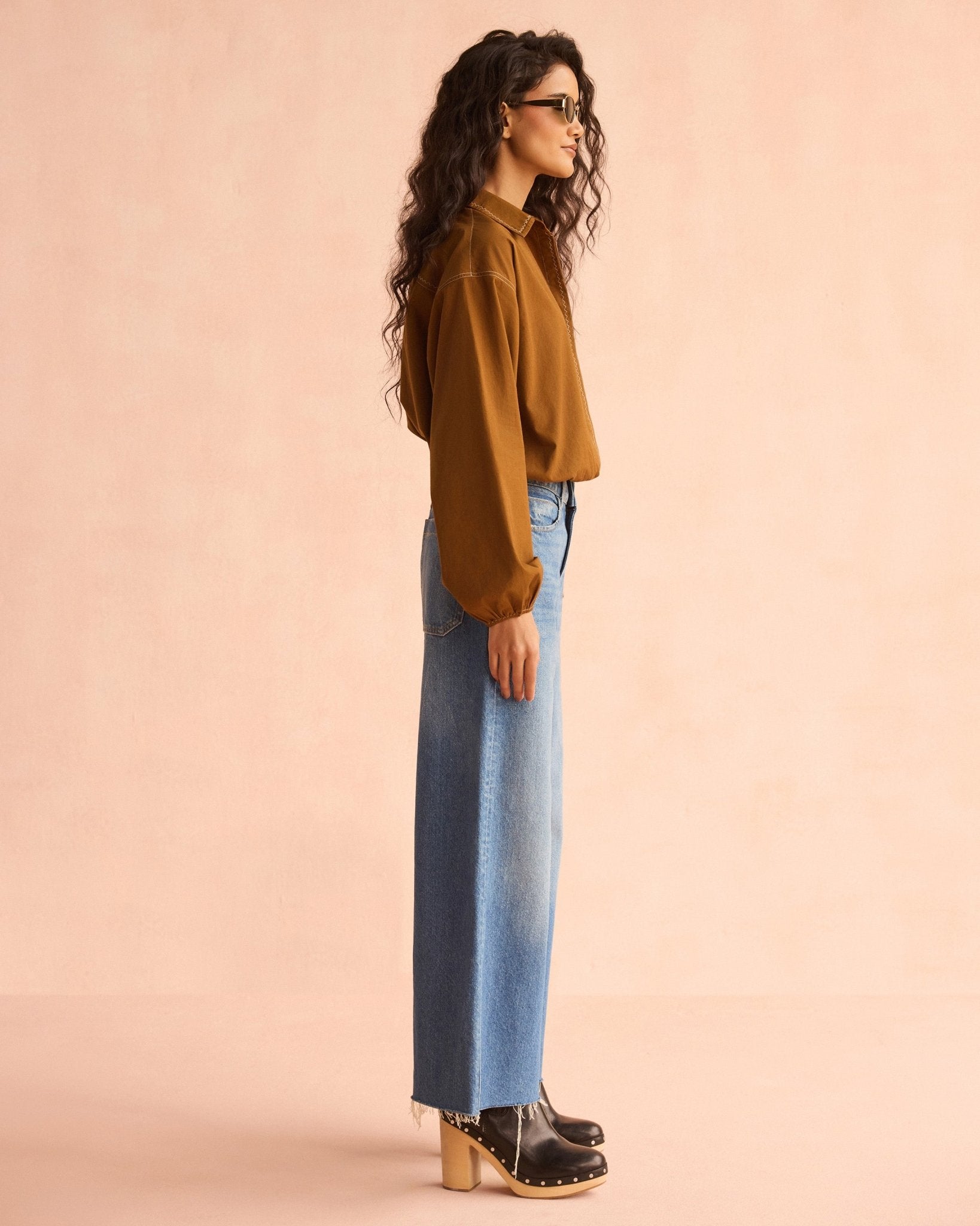 Nero Blouse SOLID CINNAMON - Sai Anvesh Craft