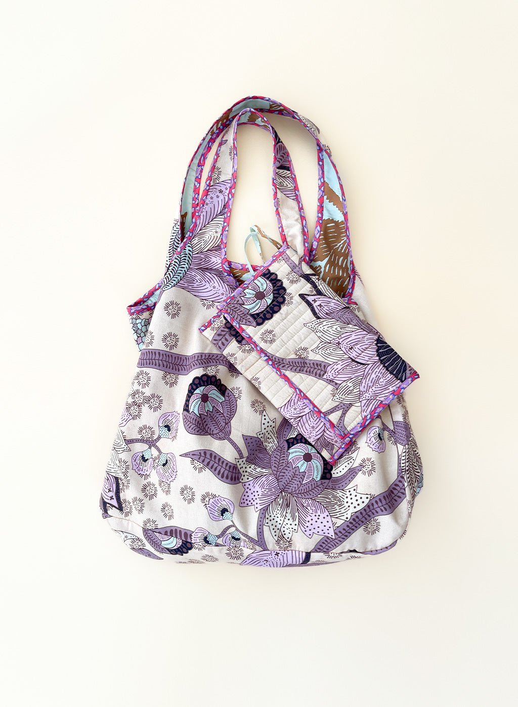 Reversible Tote | Elora Sand Print Carry All Tote Bag | Omika