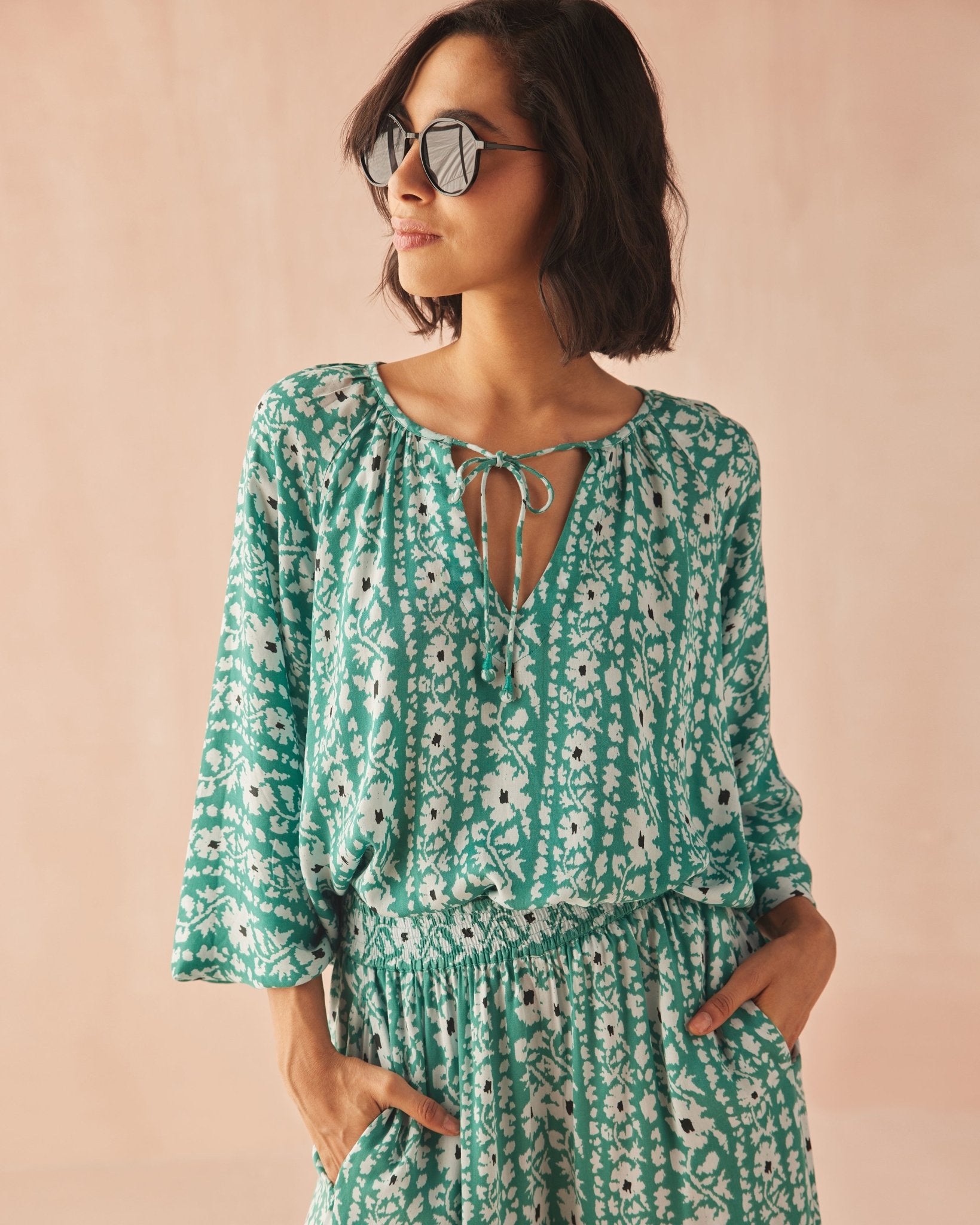 Riviera Blouse ESME JADEITE - Omika