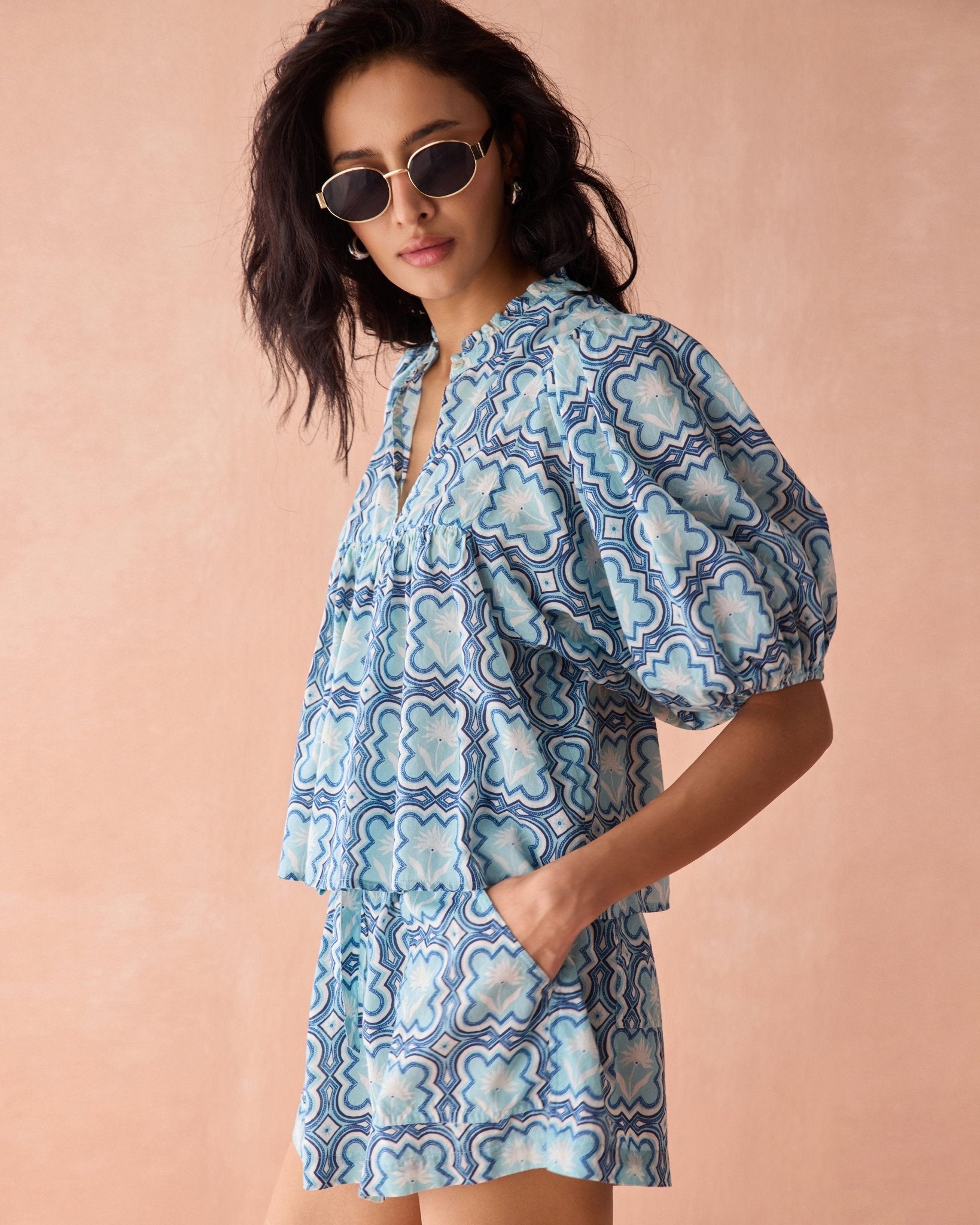 Wren Blouse LEENA SANTORINI - Omika